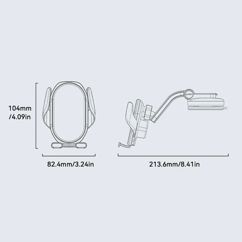 ESSAGER 15W Wireless Charger Car Mount Suction Cup Wireless Charger Stand 360° Rotation - Black