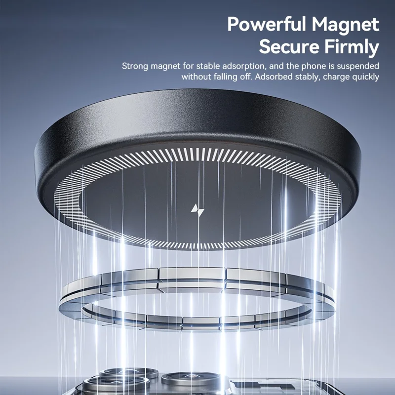 ESSAGER 4 in 1 15W Magnetic Desktop Wireless Charger for Phone Fast Charge Charging Stand with Magnetic Sheet - Grey