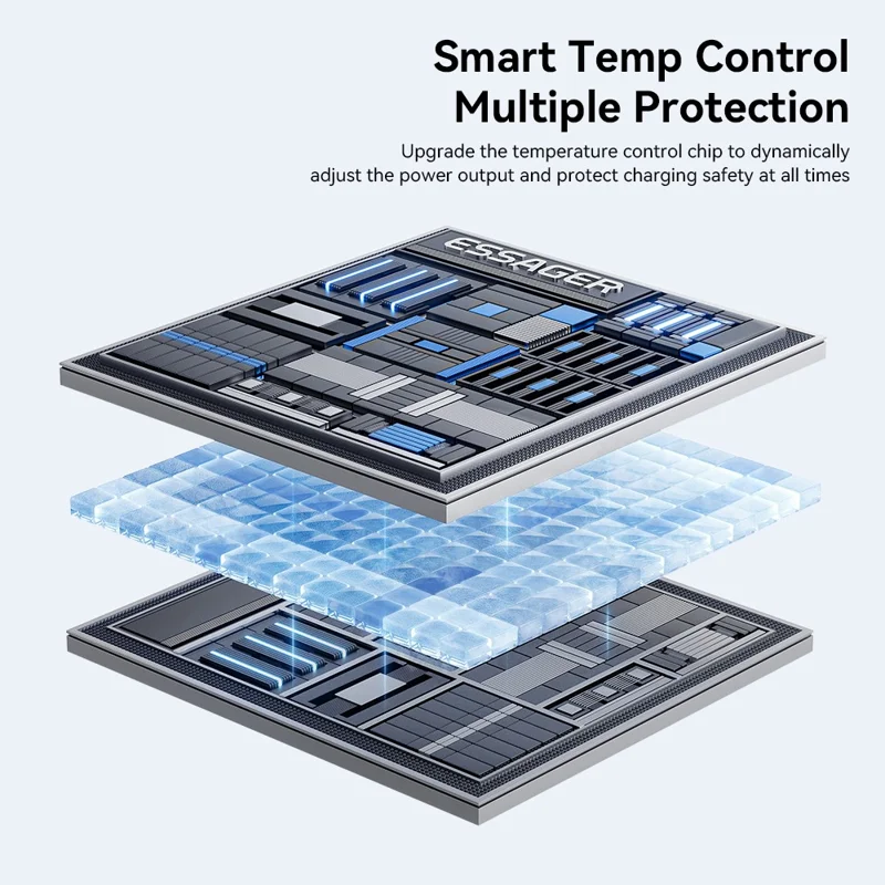 ESSAGER 4 in 1 15W Magnetic Desktop Wireless Charger for Phone Fast Charge Charging Stand with Magnetic Sheet - Grey