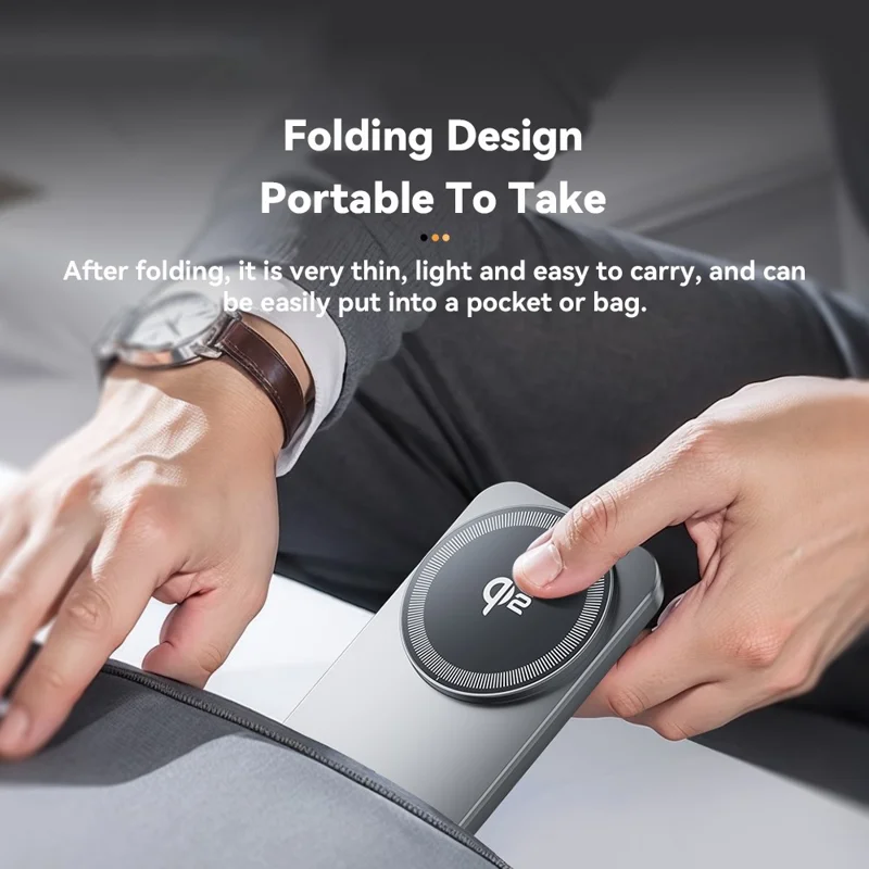 ESSAGER 2 in 1 Qi2 Desktop Magnetic Wireless Charger with Foldable Stand 15W Fast Charging Station