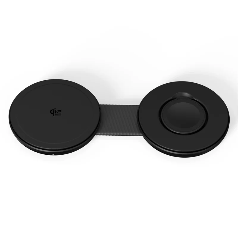 M40 2 in 1 Magnetic Wireless Charger 25W Fast Charging Foldable 5W for Earbuds iPhone AirPods Apple Watch - Black