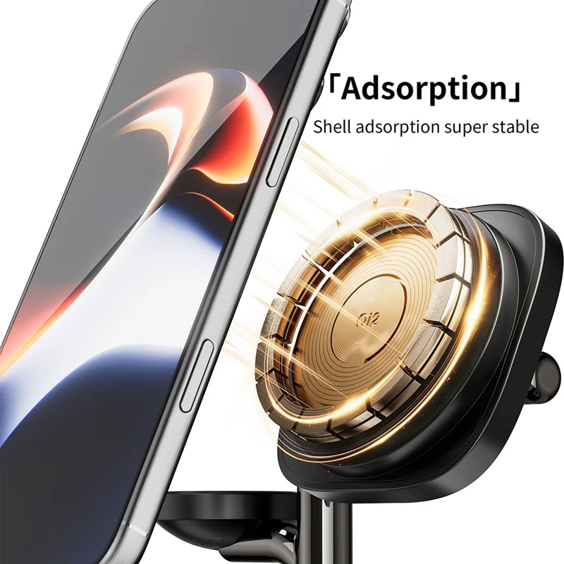 C09PLUS 5 in 1 Qi2.2 25W Magnetic Wireless Charger + Bluetooth-Compatible Speaker + Alarm Clock + Night Light + Time Display - White