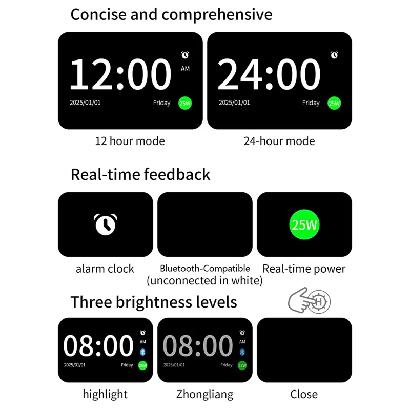 C09PRO Qi2.2 25W Caricatore Wireless Magnetico Multifunzione Ricarica Rapida Stand di Raffreddamento Altoparlante Compatibile Bluetooth - Nero