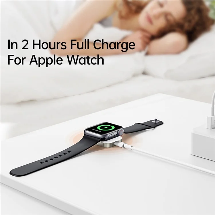 MCDODO CH-2060 pour Apple Watch Series 7 / SE / 6 / 5 / 4 / 3 / 2 / 1 Chargeur sans fil magnétique portable, Blanc