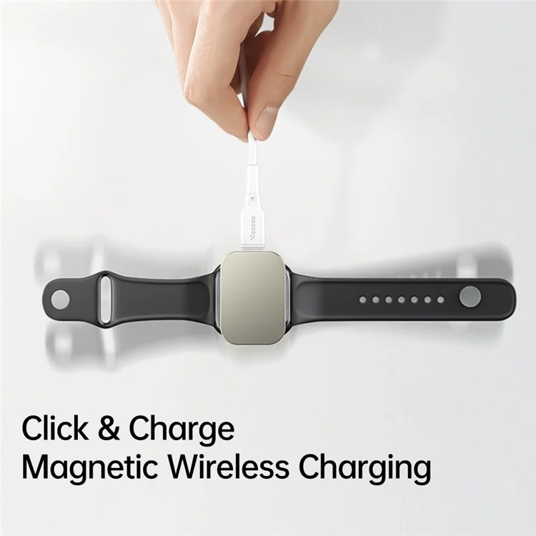 MCDODO CH-2060 pour Apple Watch Series 7 / SE / 6 / 5 / 4 / 3 / 2 / 1 Chargeur sans fil magnétique portable, Blanc