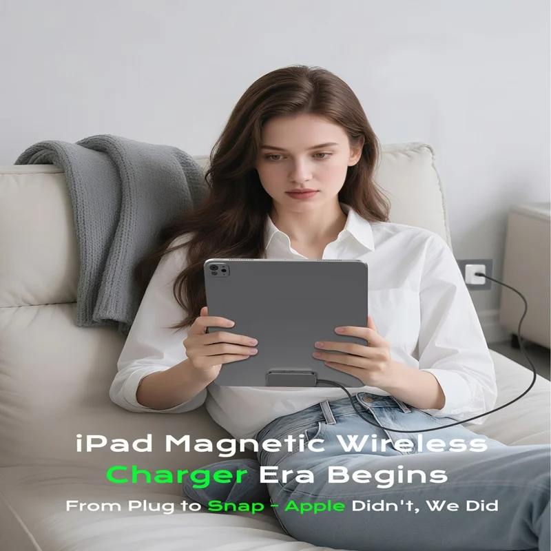Bezprzewodowa magnetyczna ładowarka do iPad Pro 11 (2025), 35 W, szybkie i chłodne ładowanie, z kablem USB-C