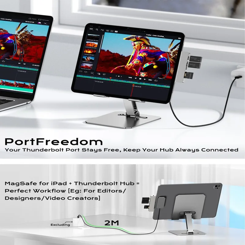 Bezprzewodowa magnetyczna ładowarka do iPad Pro 11 (2025), 35 W, szybkie i chłodne ładowanie, z kablem USB-C