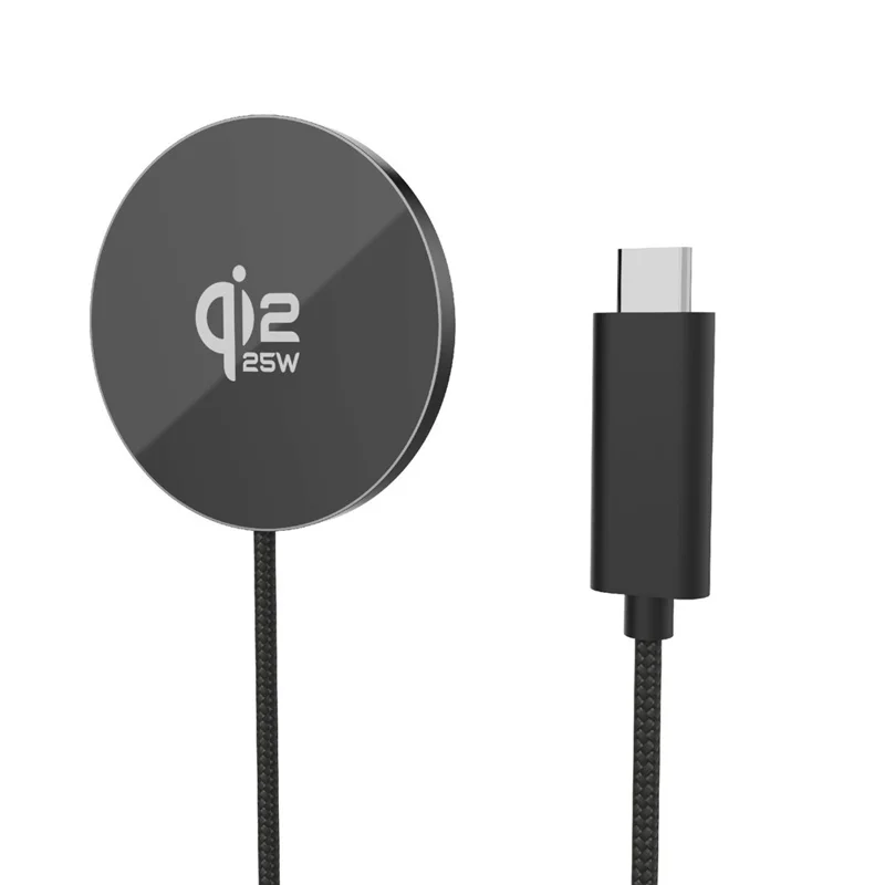 QI2.2 25W Magnetic Wireless Charger for iPhone 12-17 Series Fast Charging Portable Phone Charging Pad - Black