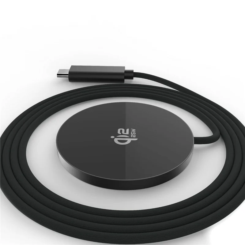 QI2.2 25W Magnetic Wireless Charger for iPhone 12-17 Series Fast Charging Portable Phone Charging Pad - Black