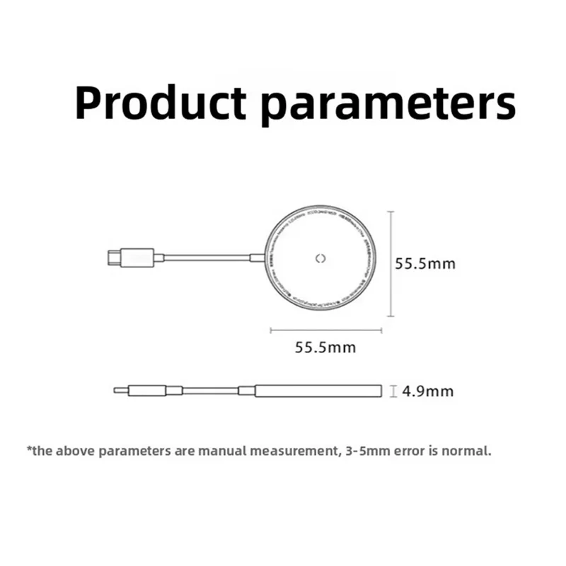 QI2.2 25W Magnetic Wireless Charger for iPhone 12-17 Series Fast Charging Portable Phone Charging Pad - Black