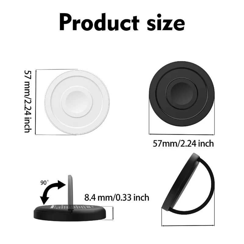 Chargeur sans fil magnétique 6 en 1 avec support, charge rapide maximale de 15 W - Noir