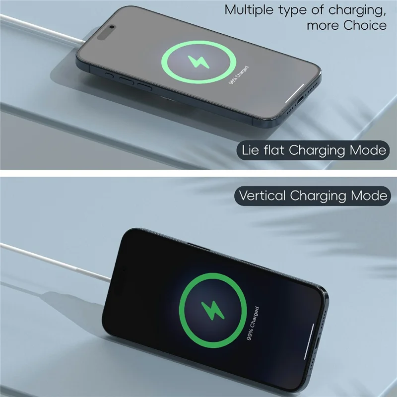 Chargeur sans fil magnétique 6 en 1 avec support, charge rapide maximale de 15 W - Noir