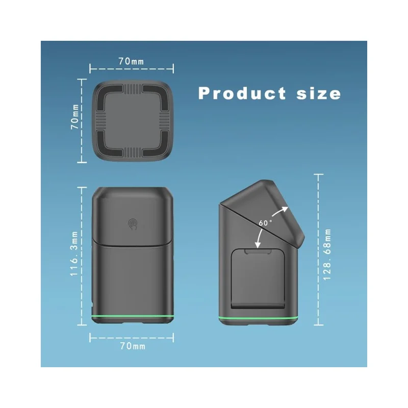 V23 3 in 1 Wireless Charger for iPhone, iWatch, AirPods Charging Dock 180-Degree Rotating Magnetic Qi2 Certified - Black