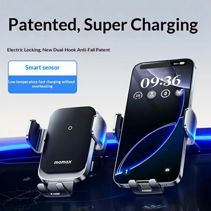 MOMAX Q.MOUNT SMART 7 Car Phone Holder Wireless Charger 15W Fast Charging Air Vent Mount