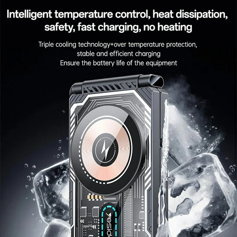 YESIDO DS25 3 in 1 Folding Wireless Charger Magnetic Charging Station for Phone / Watch / Earbuds - Black