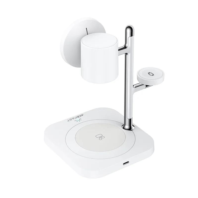 ACEFAST E39 4 in 1 Desktop Wireless Charger with Night Light Phone Watch Earphone Charging Station - White