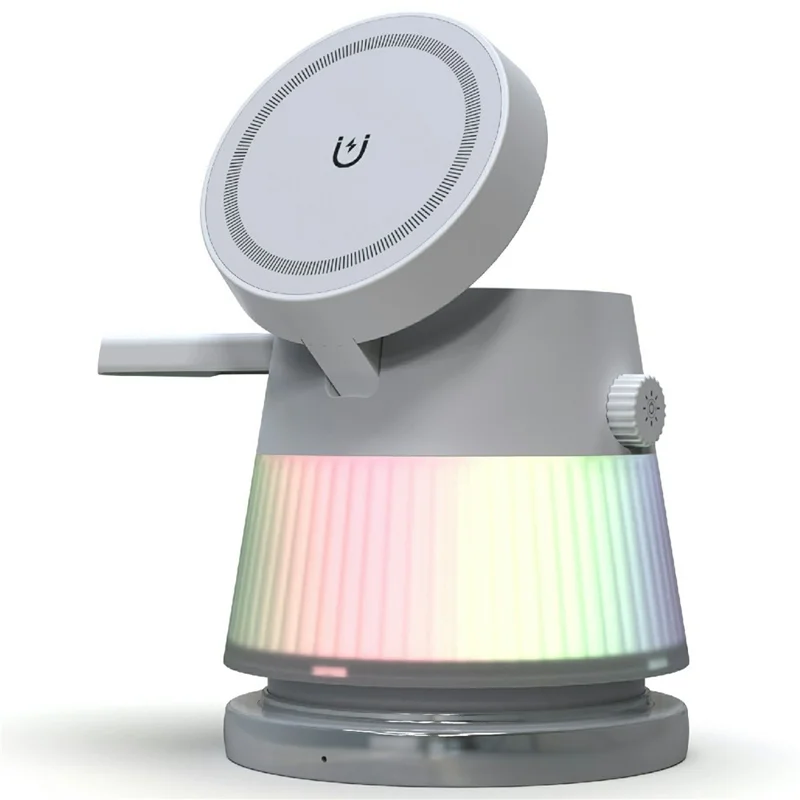 Bulk Purchasing 4 in 1 Desktop Charging Station for iPhone  /  Apple Watch  /  AirPods 15W Wireless Charger Stand with Night Light - Grey