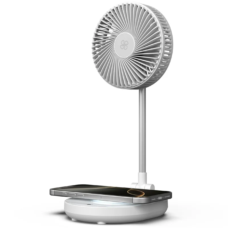 Bulk Purchasing Multi-function Charging Station for iPhone  / Apple Watch / AirPods 15W Wireless Charger with Fan and Night Light - White