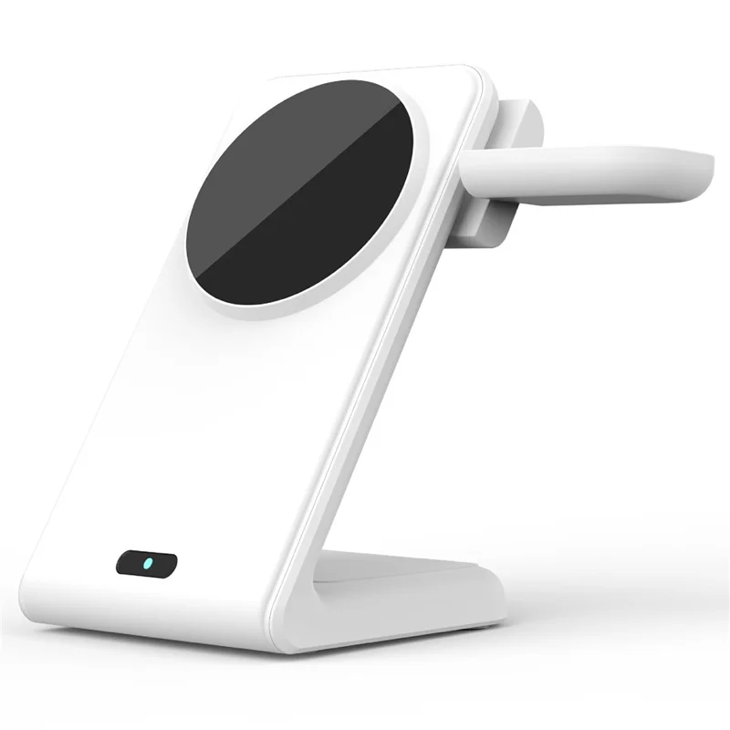 Bulk Purchasing 3 in 1 Desktop Charging Station 15W Magnetic Wireless Charger Stand for iPhone / Apple Watch / AirPods - White