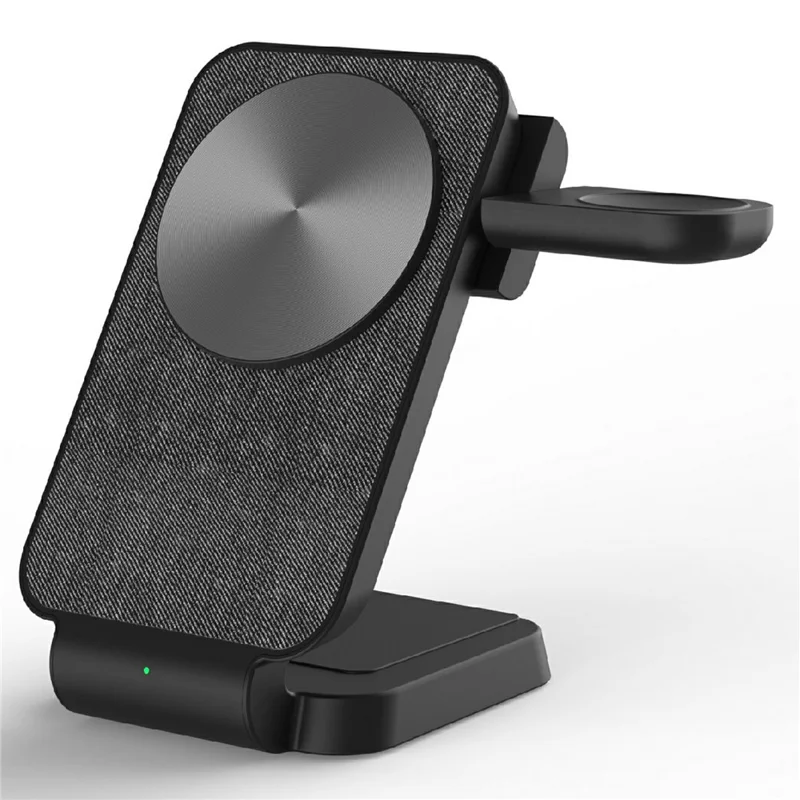 Bulk Purchasing 3 in 1 15W Magnetic Wireless Charger Charging Station for iPhone  /  Apple Watch  /  AirPods Desktop Stand - Black