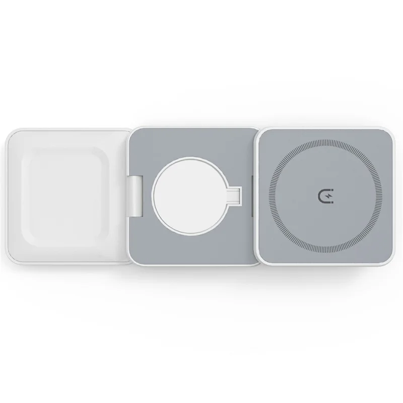 Bulk Purchasing 3 in 1 Charging Stand for iPhone  /  Apple Watch  /  AirPods Foldable 15W Magnetic Wireless Charger - White
