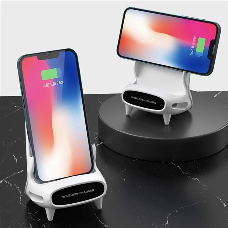 M111 Sound Amplifier Mini Chair 15W Fast Charging Wireless Charger Phone Holder Stand