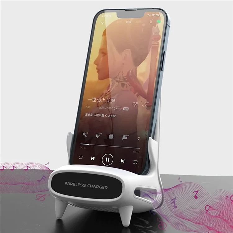 Amplificador de sonido M111 Mini Chair 15W Carga rápida Cargador inalámbrico Soporte para teléfono