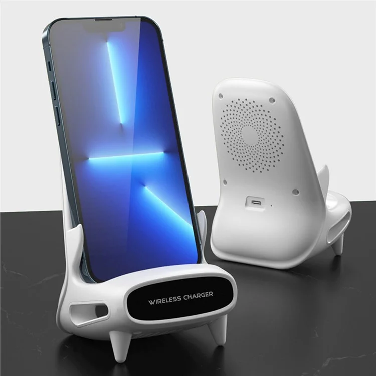Amplificador de sonido M111 Mini Chair 15W Carga rápida Cargador inalámbrico Soporte para teléfono