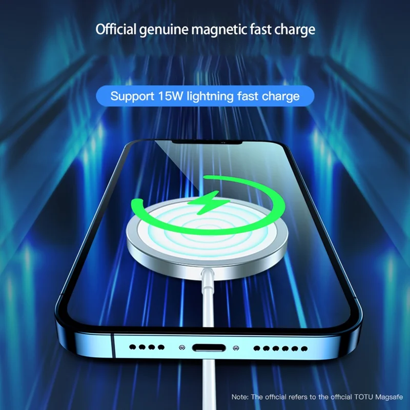 TOTU CACW-048 Wireless Charger Ultra Thin 6mm Magnetic 15W PD Fast Charging Pad - White