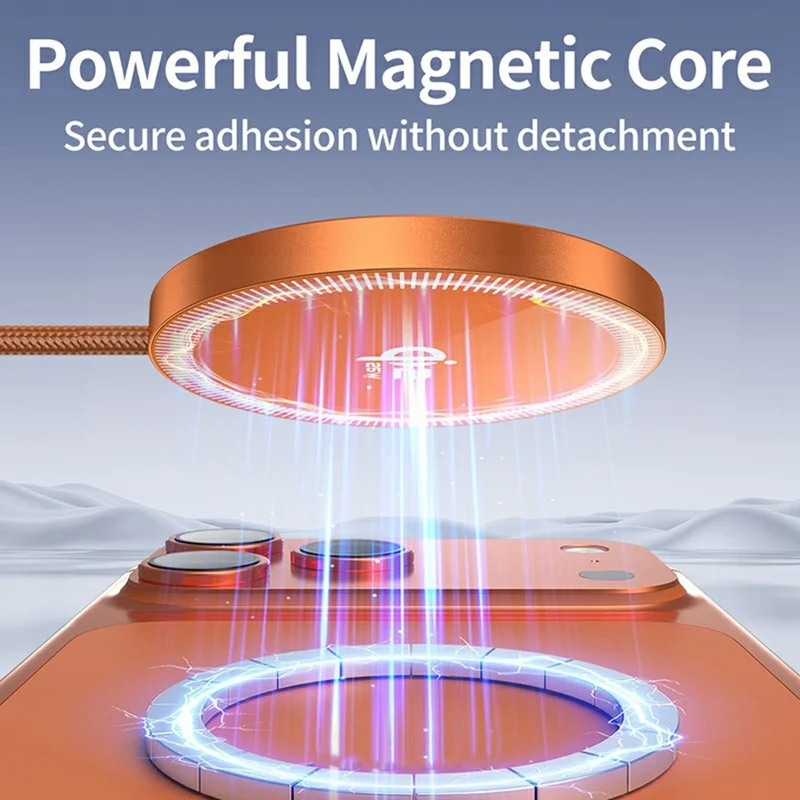 Q12 Tragbare 25-Watt-Schnelladestation, kompatibel mit MagSafe, Typ-C, Qi2, magnetisches kabelloses Ladegerät – Schwarz
