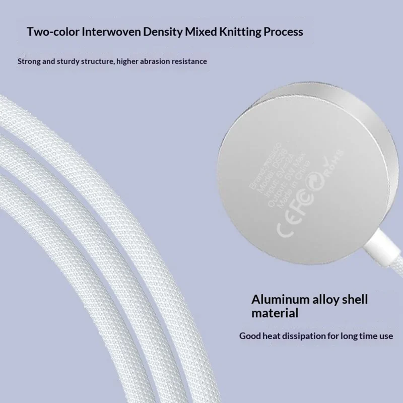 YESIDO DS36 1m For Apple Watch 5W Fast Charging Type-C Cable Magnetic Wireless Charger - White