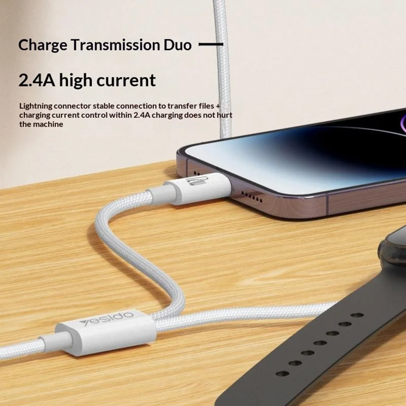 YESIDO DS35 2 in 1 USB-A to iP  /  Wireless Charging Dock for Apple Watch 2.5W Fast Charging Cable - White