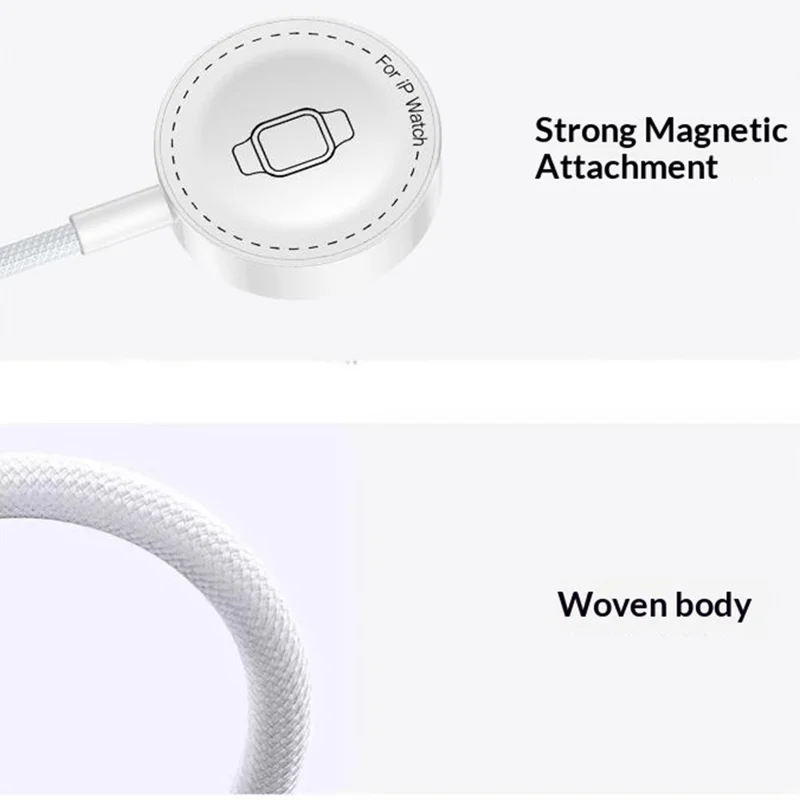 YESIDO DS33 1m 2.5W Fast Charging USB-A Cable for Apple Watch Magnetic Wireless Charger - White