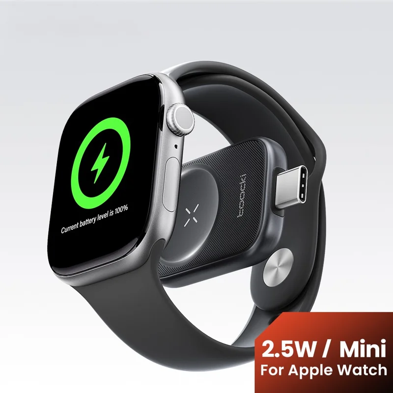 TOOCKI TW13 2.5W Type-C Magnetic Wireless Charger for Apple Watch Charging Dock - Male