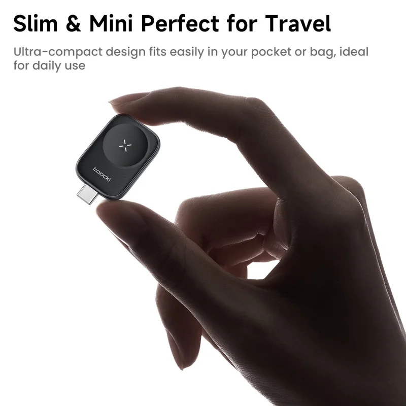 TOOCKI TW13 2.5W Type-C Magnetic Wireless Charger for Apple Watch Charging Dock - Male