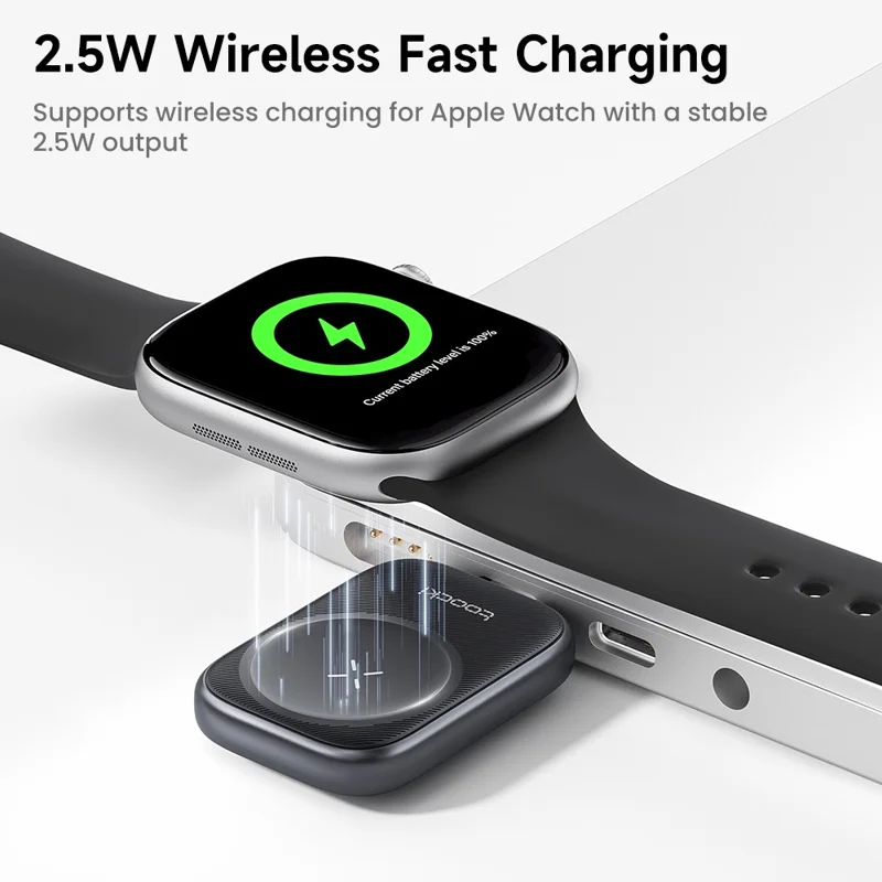 TOOCKI TW13 2.5W Type-C Magnetic Wireless Charger for Apple Watch Charging Dock - Male