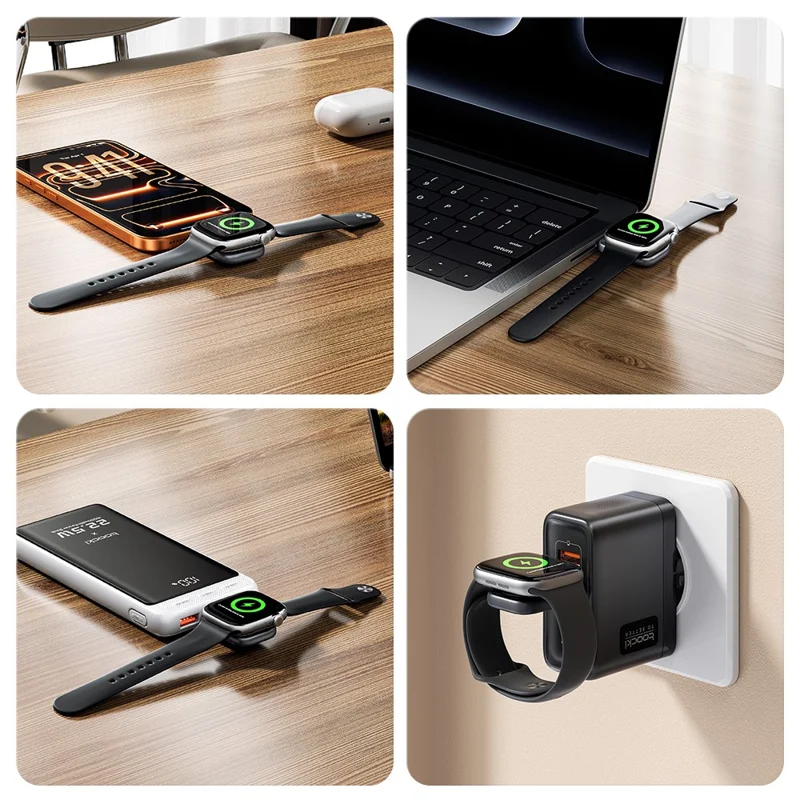 TOOCKI TW13 2.5W Type-C Magnetic Wireless Charger for Apple Watch Charging Dock - Male