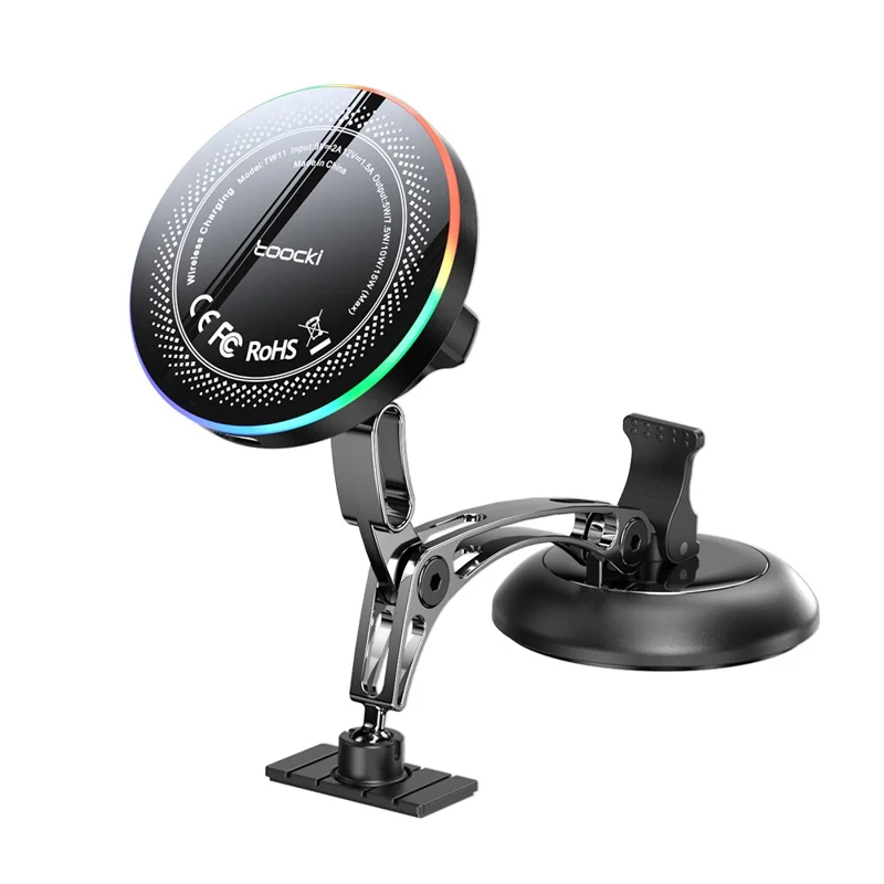 TOOCKI TW11 (W11) Magnetic Car Mount Wireless Charger 15W Fast Charging Phone Holder for Dashboard