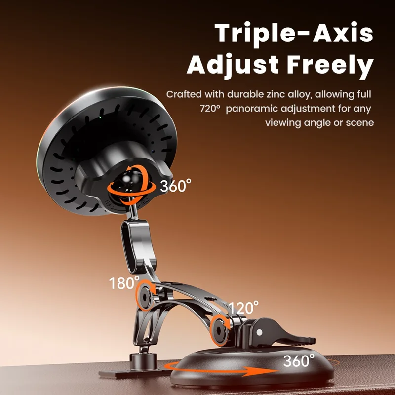 TOOCKI TW11 (W11) Magnetic Car Mount Wireless Charger 15W Fast Charging Phone Holder for Dashboard