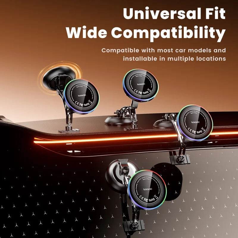 TOOCKI TW11 (W11) Magnetic Car Mount Wireless Charger 15W Fast Charging Phone Holder for Dashboard
