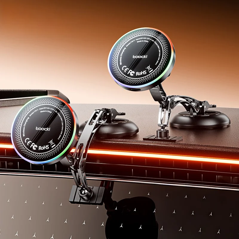 TOOCKI TW11 (W11) Magnetic Car Mount Wireless Charger 15W Fast Charging Phone Holder for Dashboard