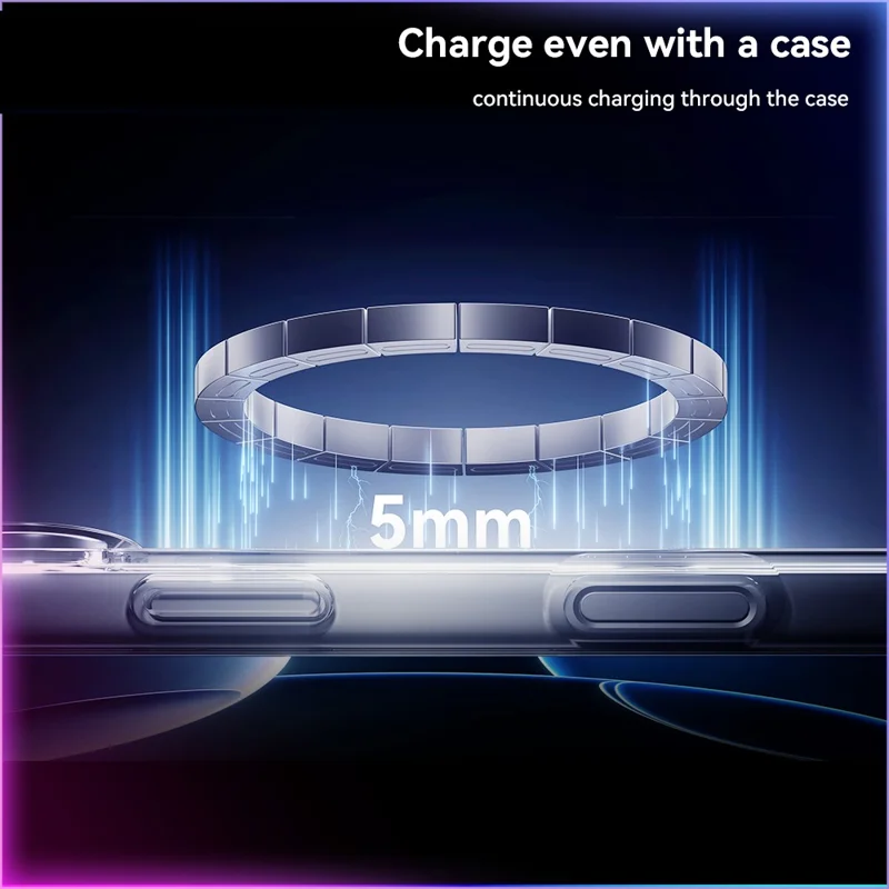 ESSAGER 15W Magnetic Wireless Charger with Dynamic RGB Light Portable Charging Pad - Silver