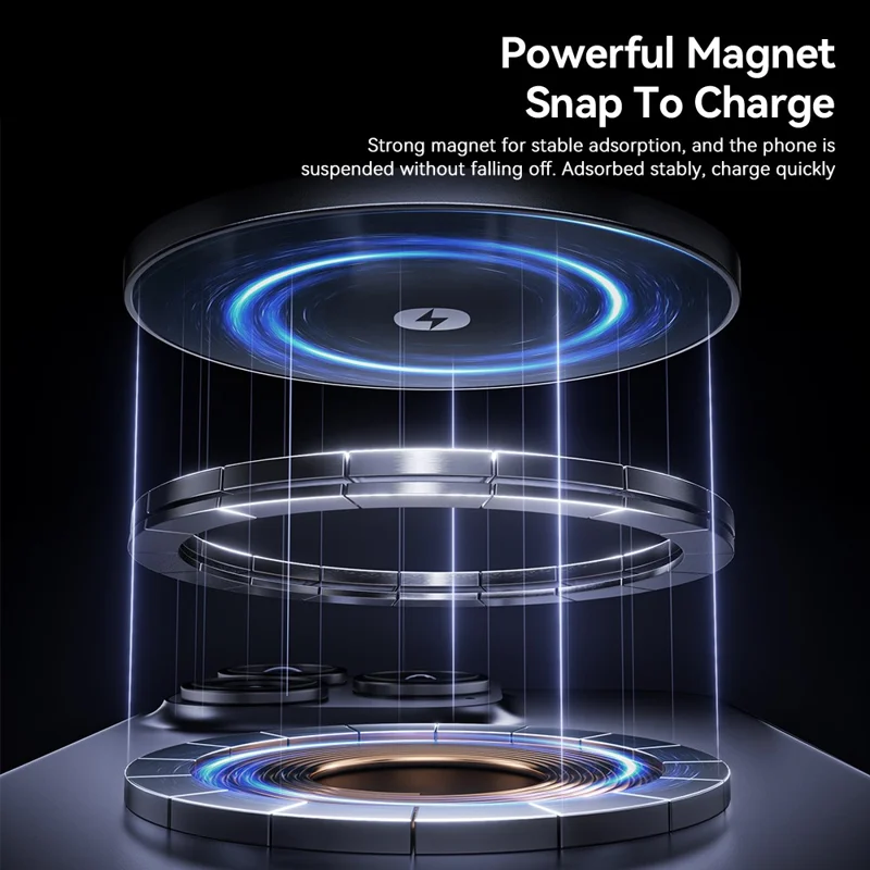 ESSAGER 3 in 1 Foldable Wireless Charger for Phone / Watch / Earbuds 15W Fast Charging Stand - Grey