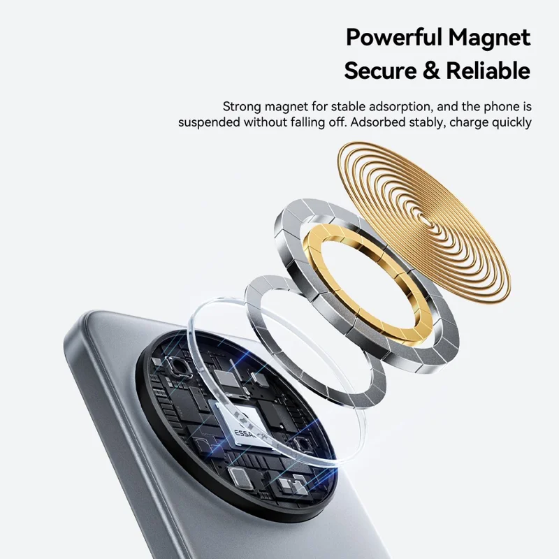 ESSAGER 3 i 1 skrivebordswireless oplader 15 W hurtig opladning magnetisk foldbar til telefon, ur og ørepuder - Grå