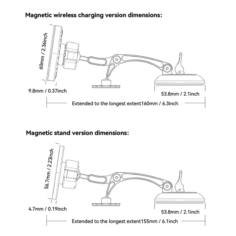 ESSAGER Magnetic Car Phone Holder RGB Lighting 15W Wireless Charger for Dashboard Windshield Mount - Tarnish