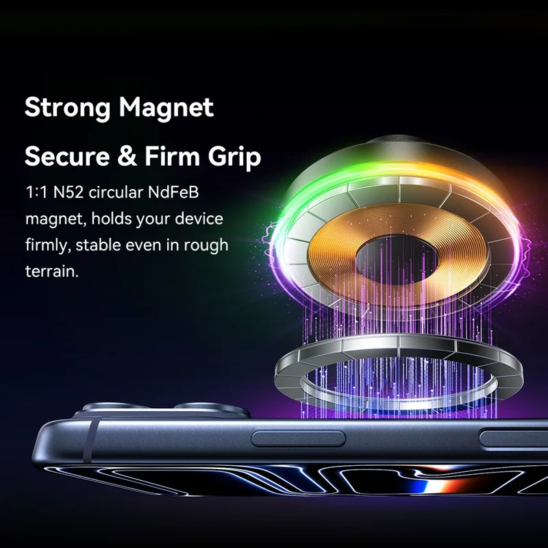 ESSAGER Magnetic Car Phone Holder RGB Lighting 15W Wireless Charger for Dashboard Windshield Mount - Tarnish