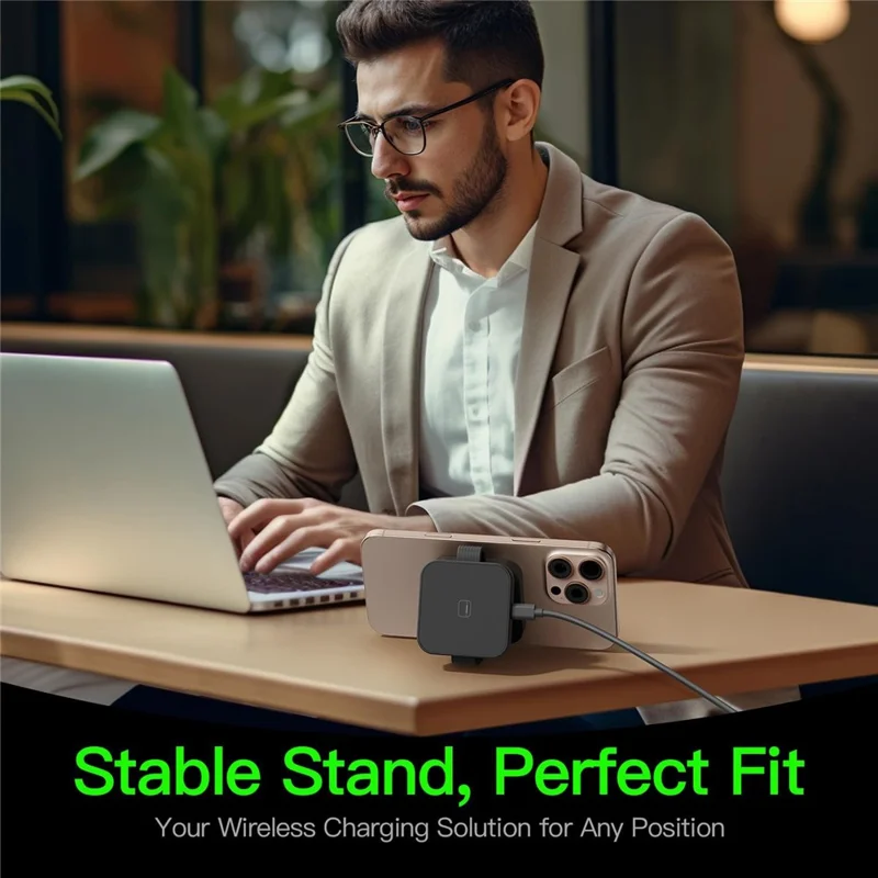 Y222 3-in-1 Wireless Charger Foldable Magnetic Stand for iPhone Apple Watch AirPods - Black