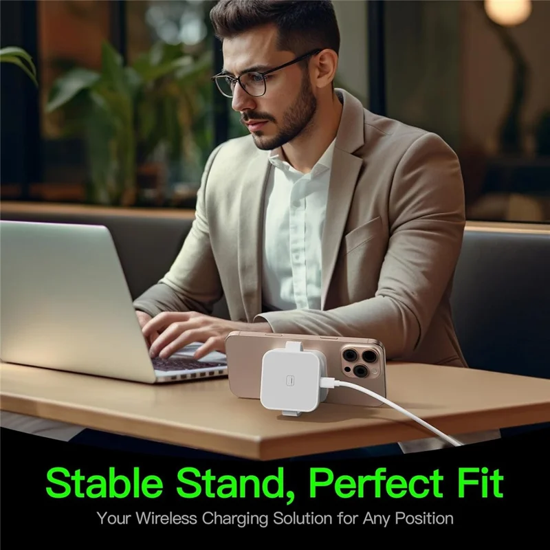 Y222 3-in-1 Wireless Charger Foldable Magnetic Stand for iPhone Apple Watch AirPods - White