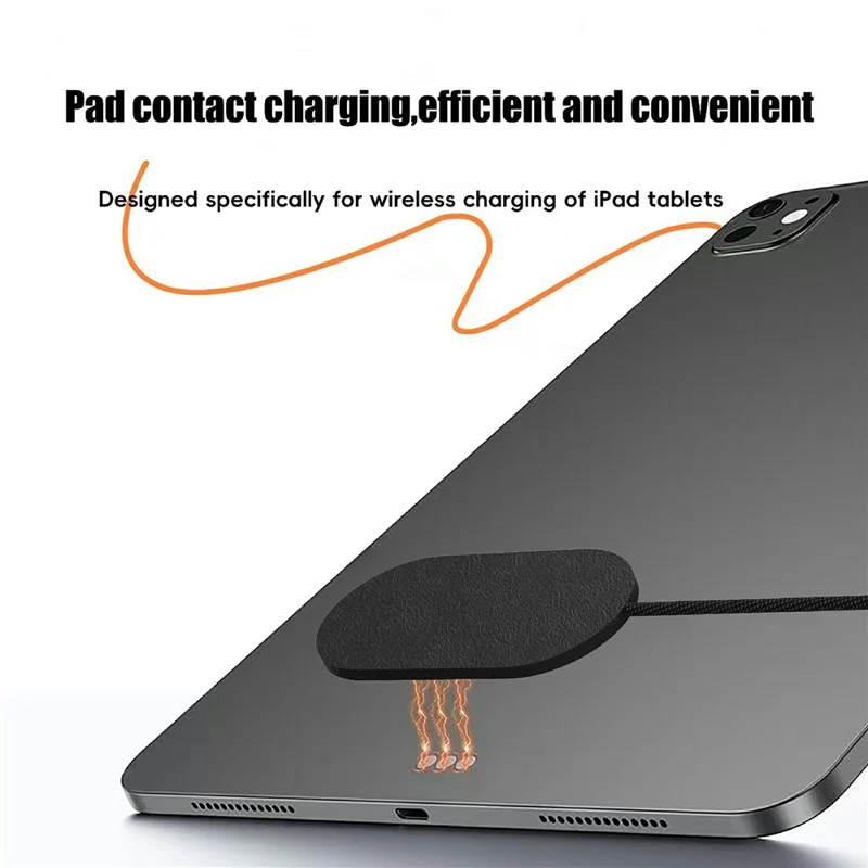 U27-13m For iPad Pro 13 (2025) / (2024) PD 35W Fast Charging Pad Ultra Thin Leather Surface Magnetic Wireless Charger - Black