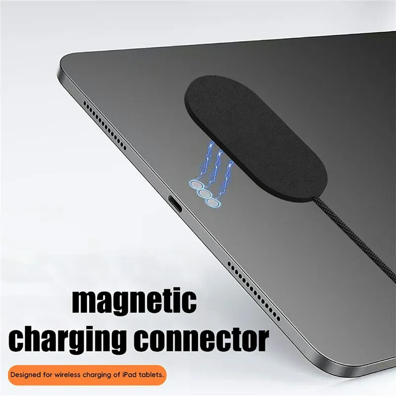 U27-13m For iPad Pro 13 (2025) / (2024) PD 35W Fast Charging Pad Ultra Thin Leather Surface Magnetic Wireless Charger - Black